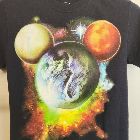 Disney California Disneyland Mickey Graphic Tee Space Galaxy Black T-Shirt small - Picture 2 of 7